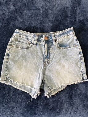 Light Blue Distressed Denim Shorts